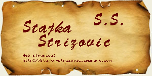 Stajka Strizović vizit kartica